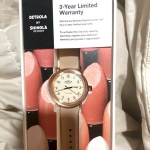 Shinola Detrola watch Rosegold, clear back, like new, 2yr warranty left